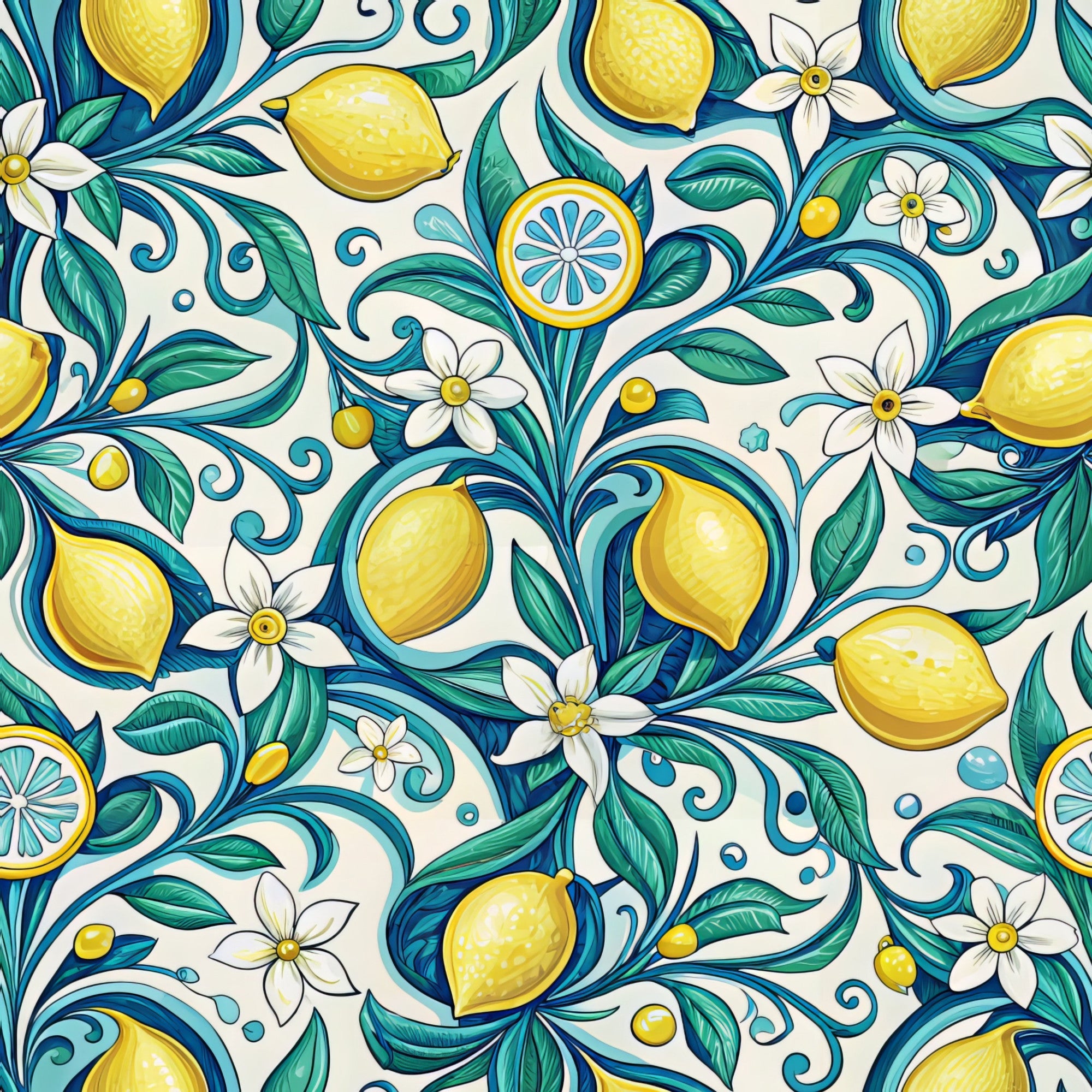 Amalfi Citrus Pattern 3 Minky Fabric