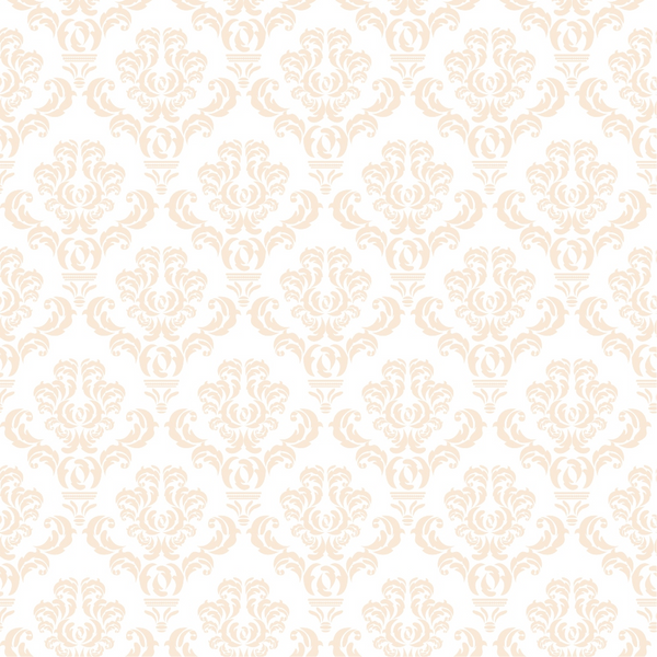 Pattern of light beige floral damask motifs on a white background.
