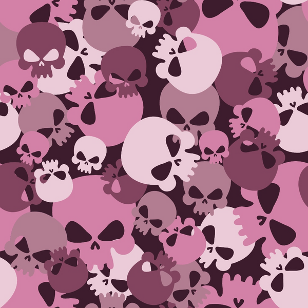 skull pattern, camouflage design, pink fabric, mauve, dusty rose, burgundy, gothic motif, alternative style,, fabric panel, edgy design, modern camouflage, skull motifs, contemporary pattern, crafting material, sewing fabric, pink camouflage, gothic aesthetic, trendy design