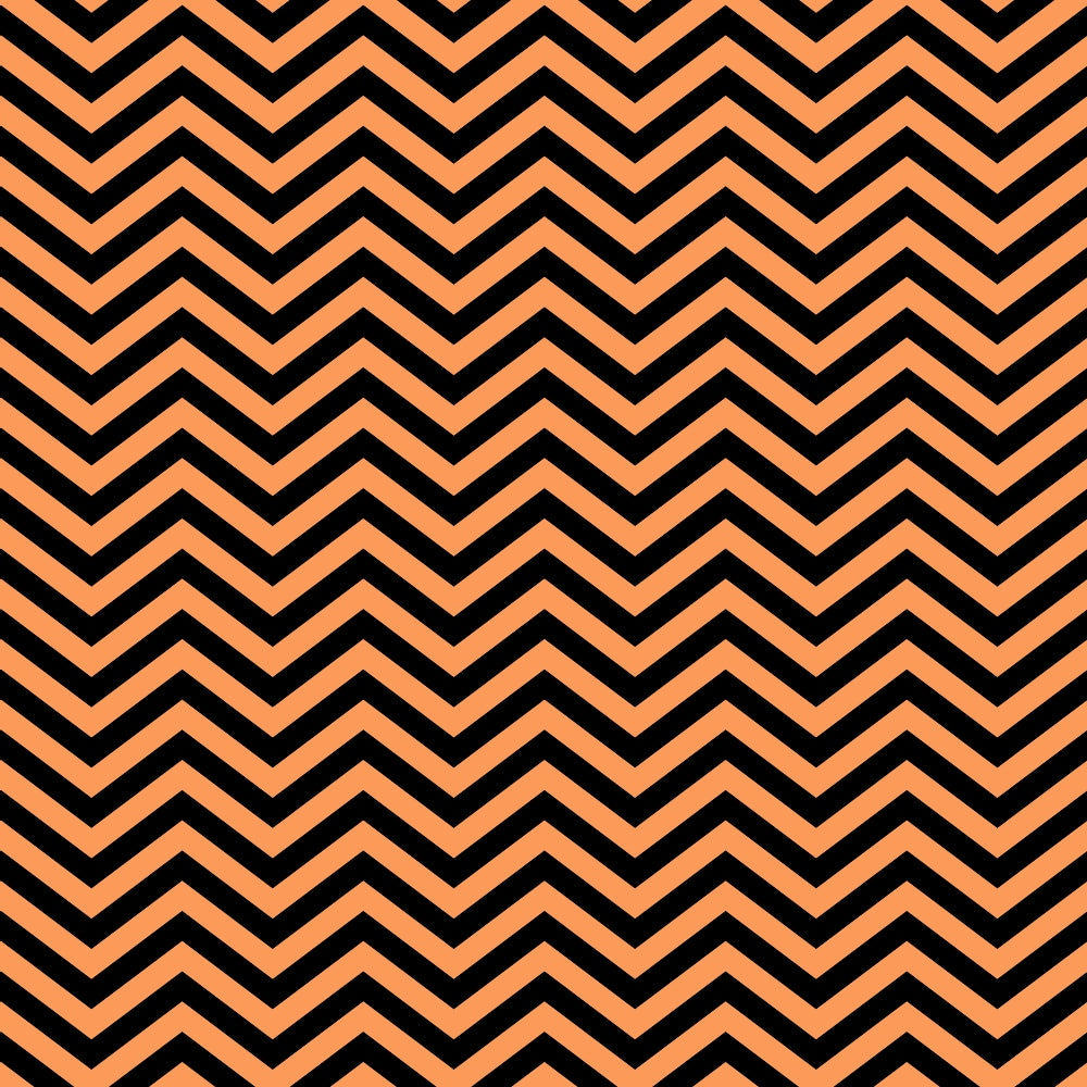 Chevron pattern with alternating black and orange zigzag stripes forming a repeating, symmetrical design.