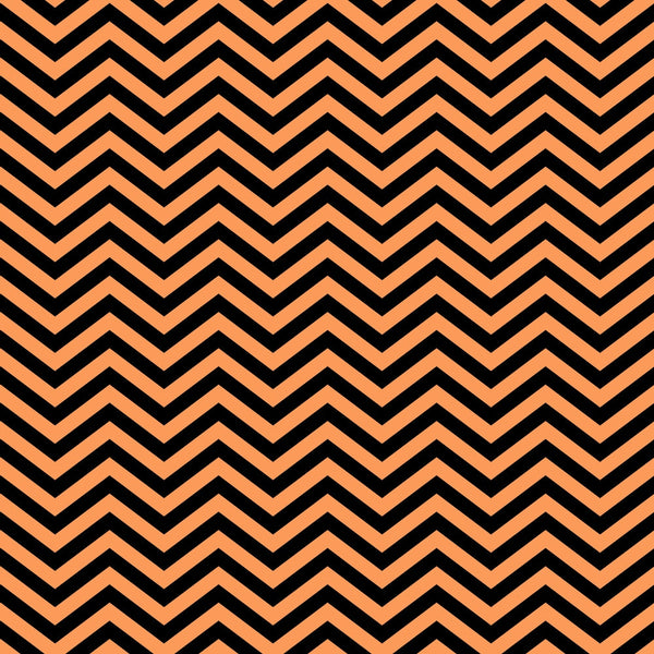 Chevron pattern with alternating black and orange zigzag stripes forming a repeating, symmetrical design.