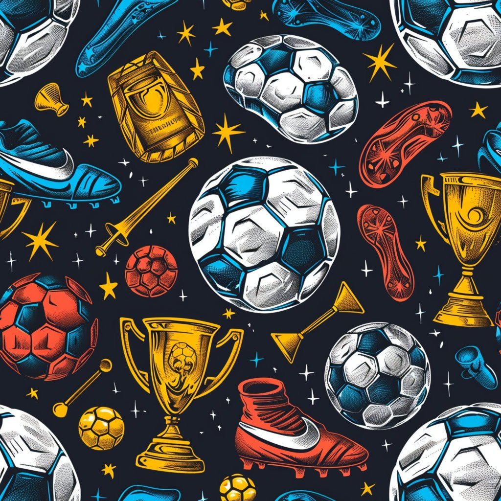 Soccer Fun Pattern 13 Minky Fabric