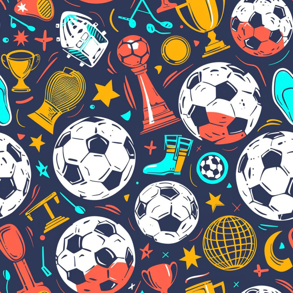 Soccer Fun Pattern 14 Minky Fabric