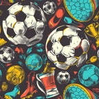 Soccer Fun Pattern 3 Minky Fabric