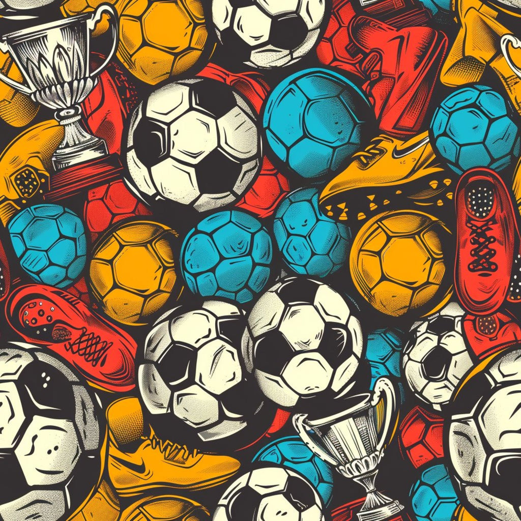 Soccer Fun Pattern 4 Minky Fabric