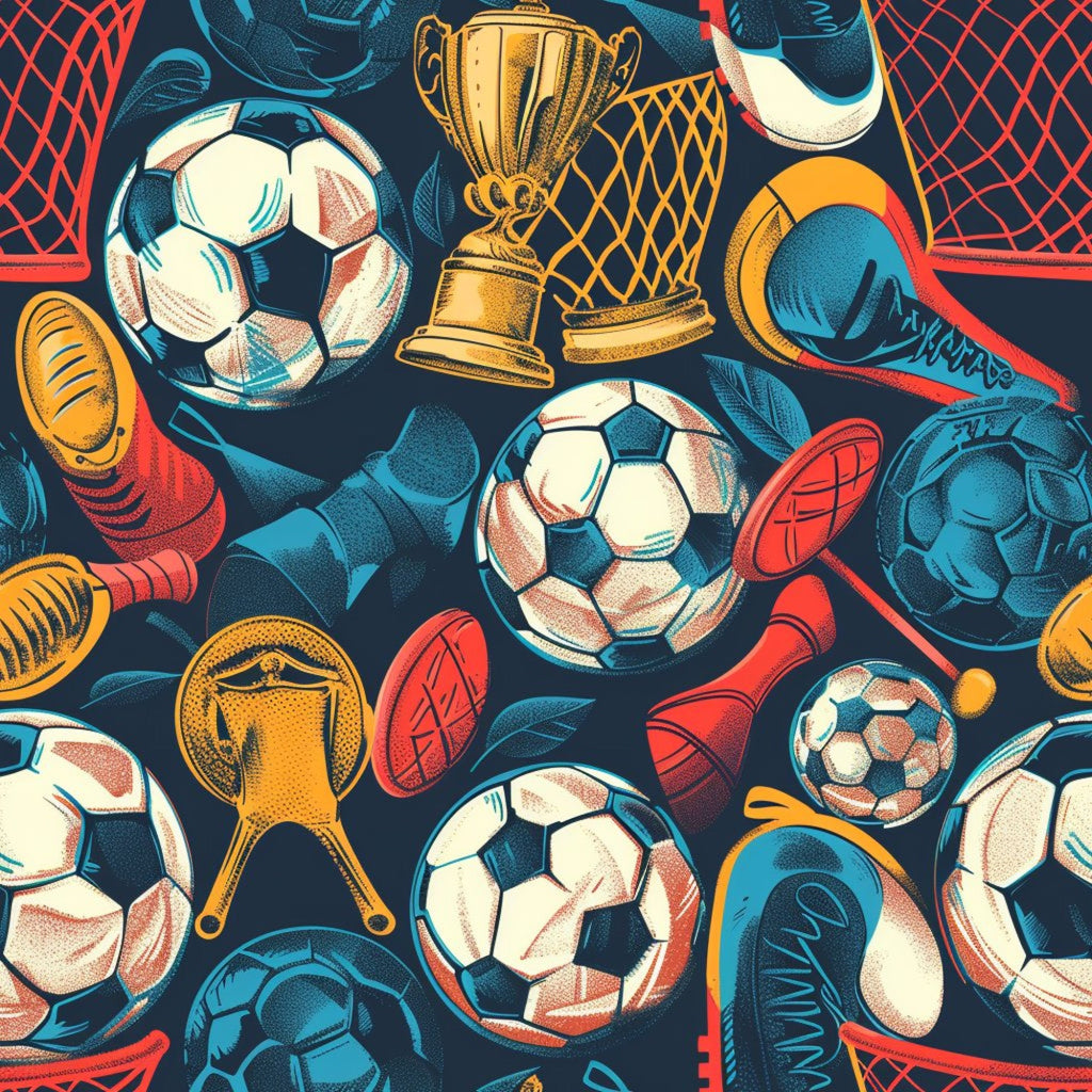 Soccer Fun Pattern 5 Minky Fabric