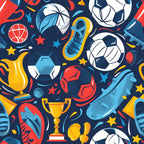 Soccer Fun Pattern 6 Minky Fabric