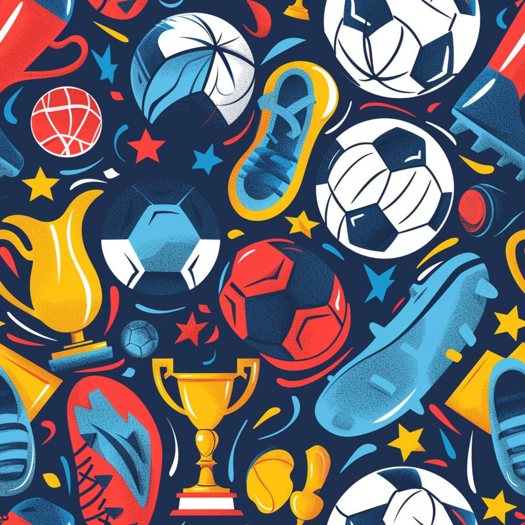 Soccer Fun Pattern 6 Minky Fabric