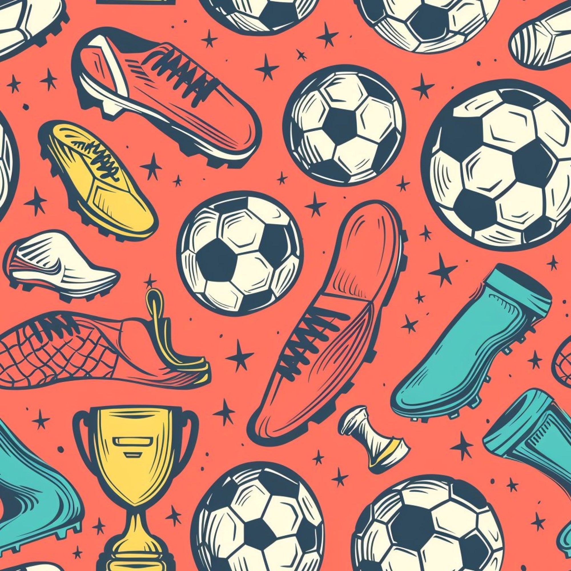 Soccer Fun Pattern 7 Minky Fabric