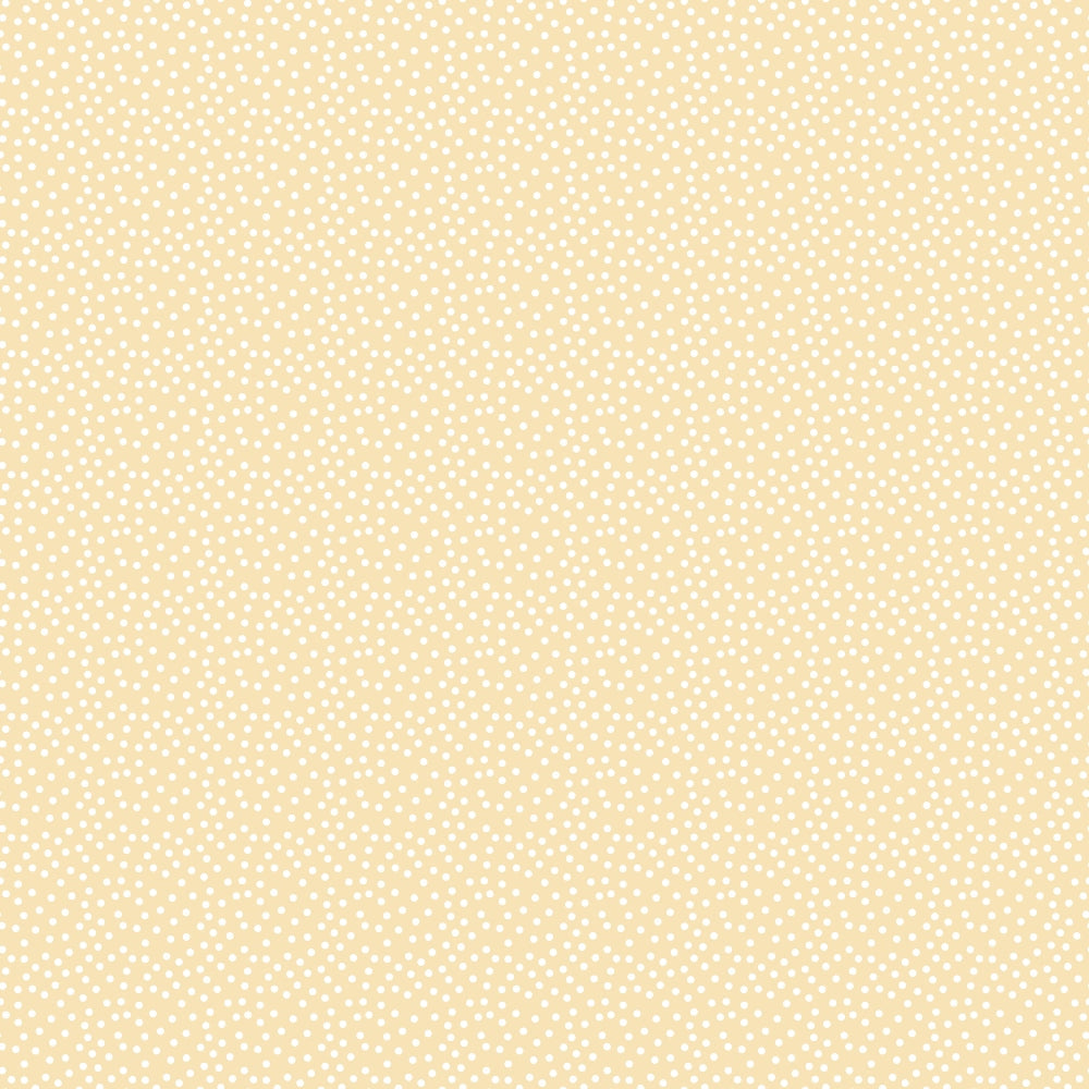 A beige background with a pattern of evenly distributed small white polka dots.
