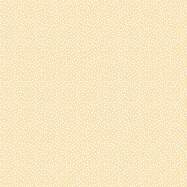 A beige background with a pattern of evenly distributed small white polka dots.
