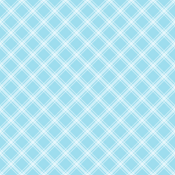 Light blue plaid pattern with intersecting white diagonal lines forming diamond shapes.