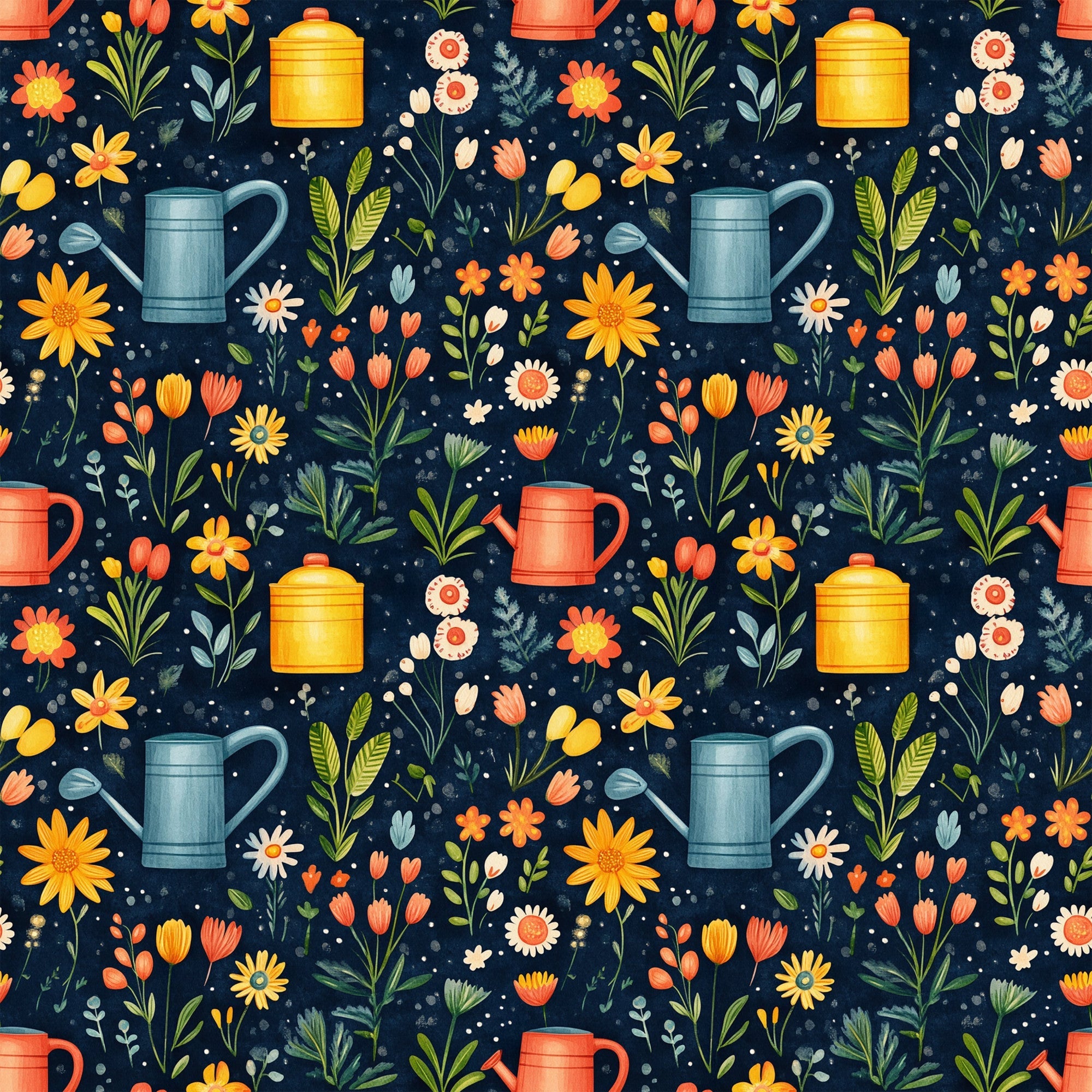 Green Thumb Blooms Pattern 1 Minky Fabric
