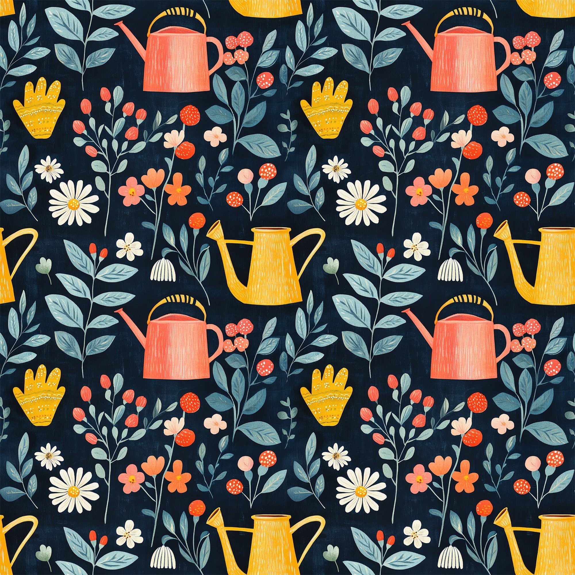 Green Thumb Blooms Pattern 11 Minky Fabric