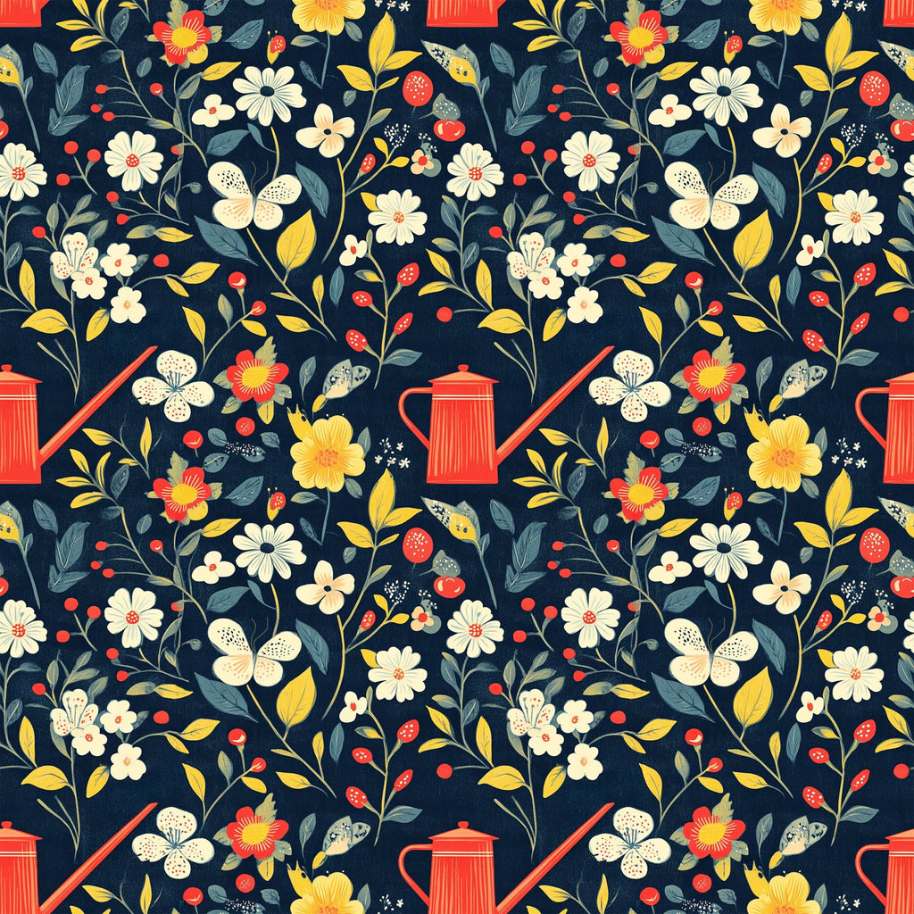 Green Thumb Blooms Pattern 3 Minky Fabric