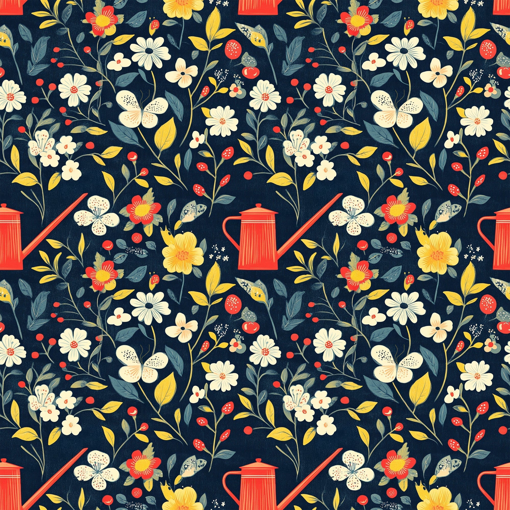Green Thumb Blooms Pattern 3 Minky Fabric
