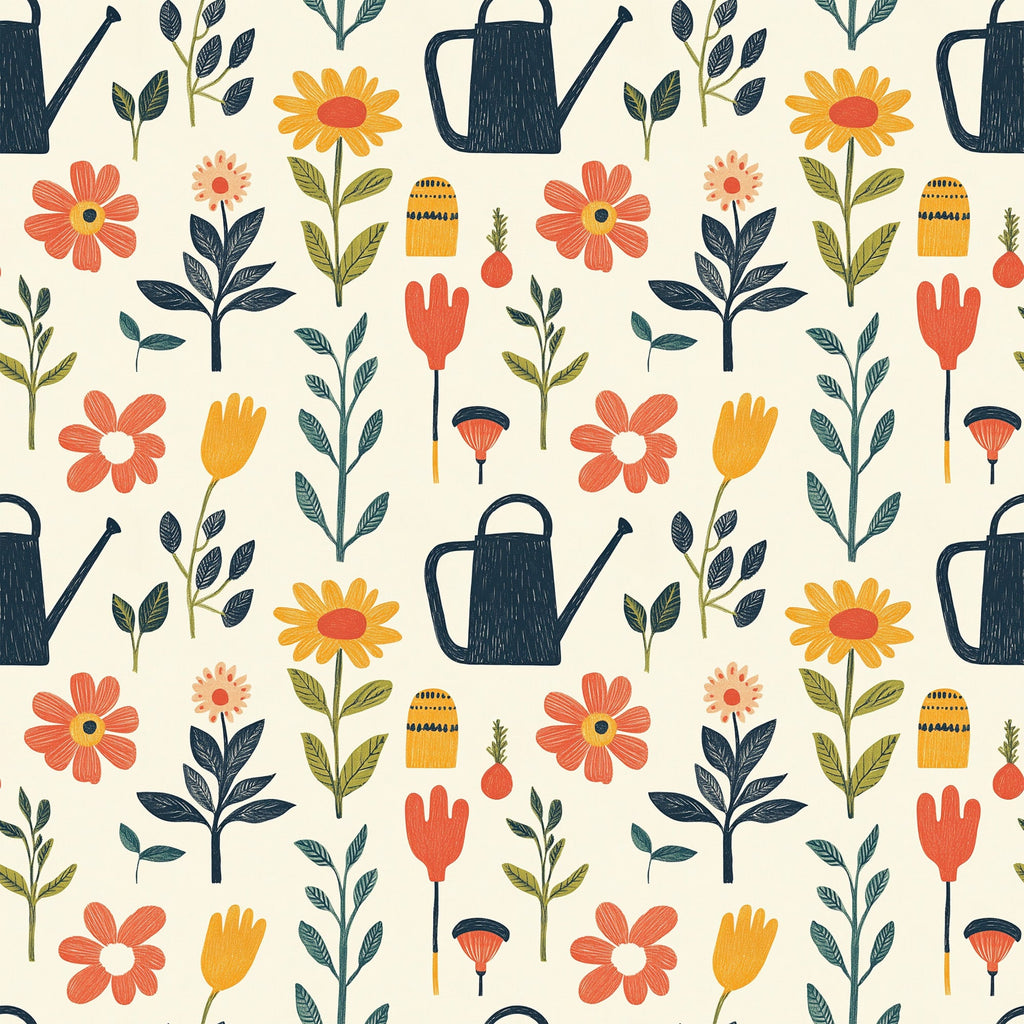 Green Thumb Blooms Pattern 4 Minky Fabric