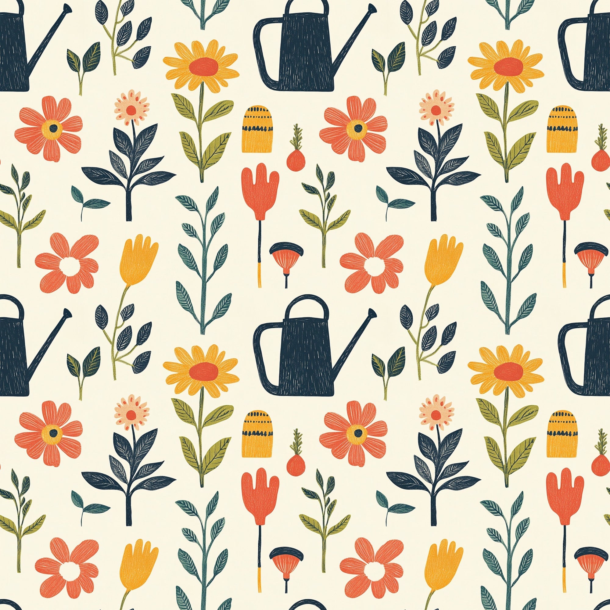 Green Thumb Blooms Pattern 4 Minky Fabric