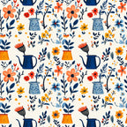 Green Thumb Blooms Pattern 5 Minky Fabric