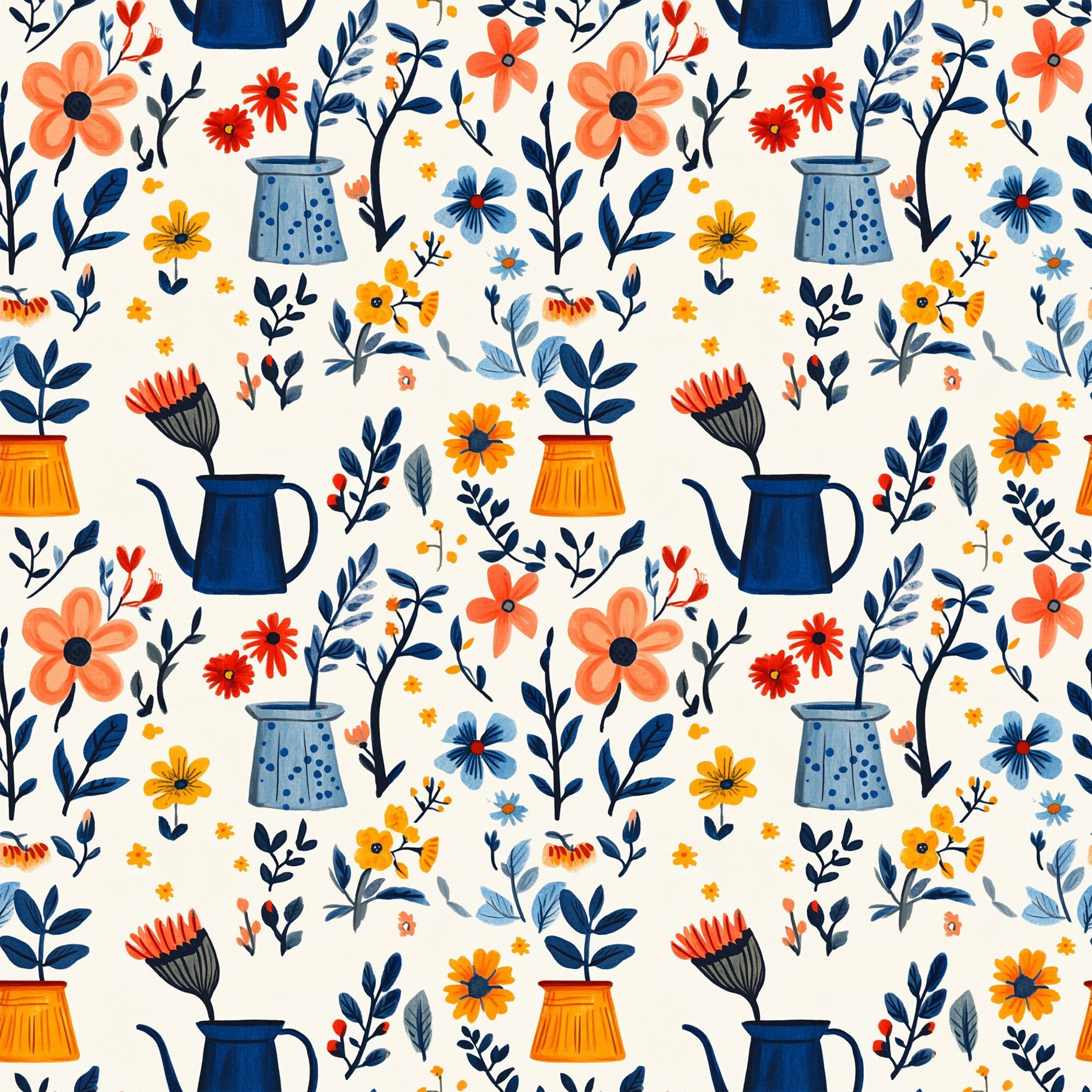 Green Thumb Blooms Pattern 5 Minky Fabric