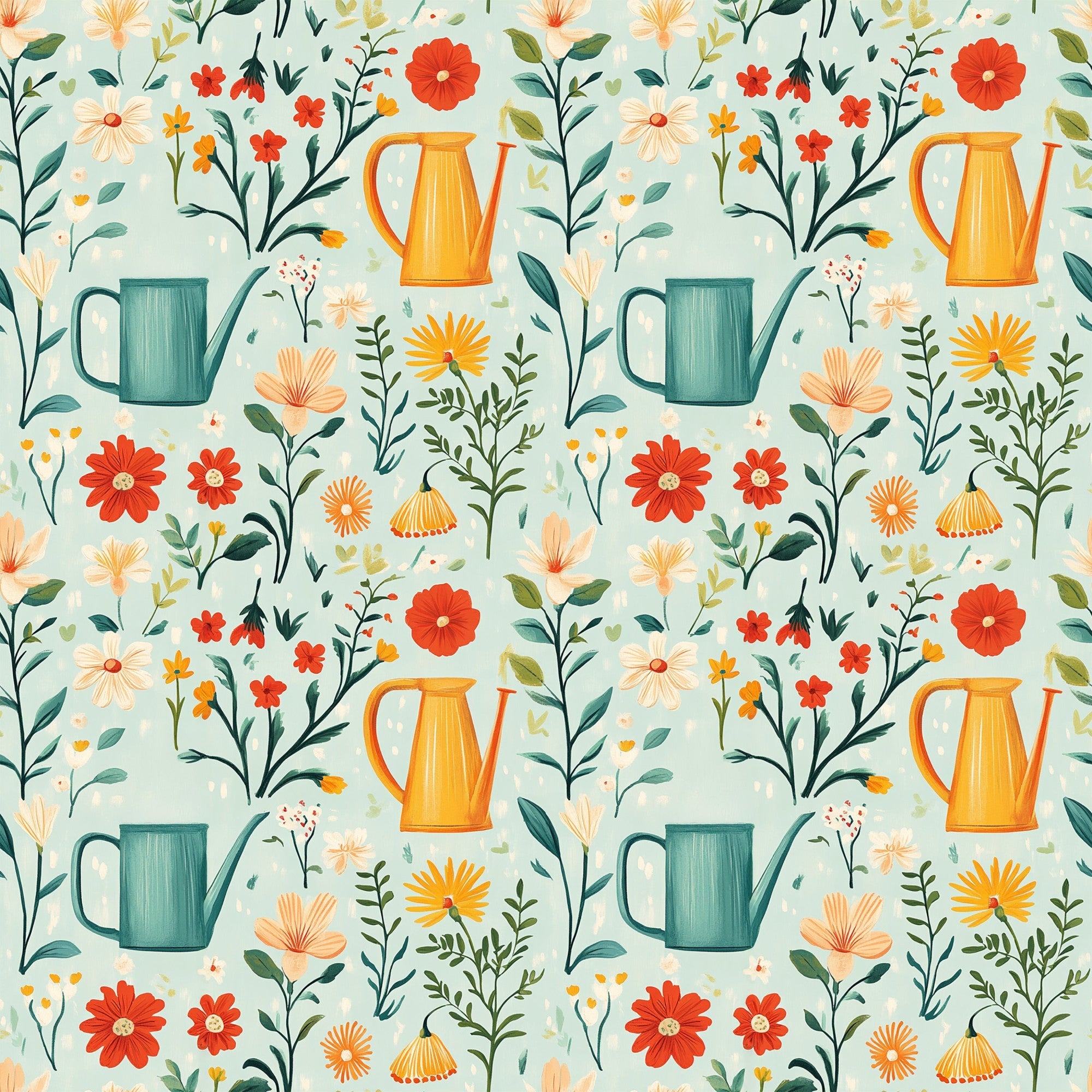 Green Thumb Blooms Pattern 7 Minky Fabric