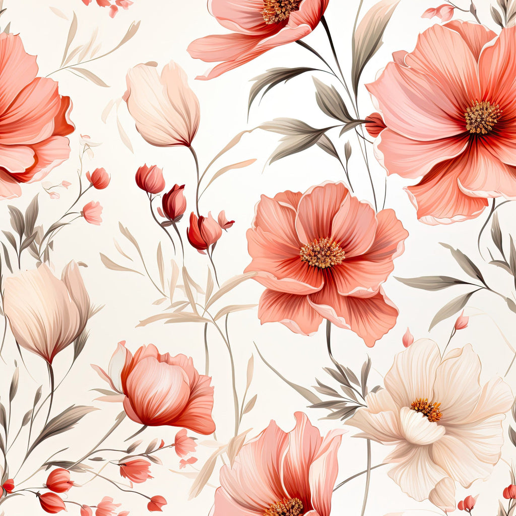Sparse Flowers Pattern 10 Minky Fabric