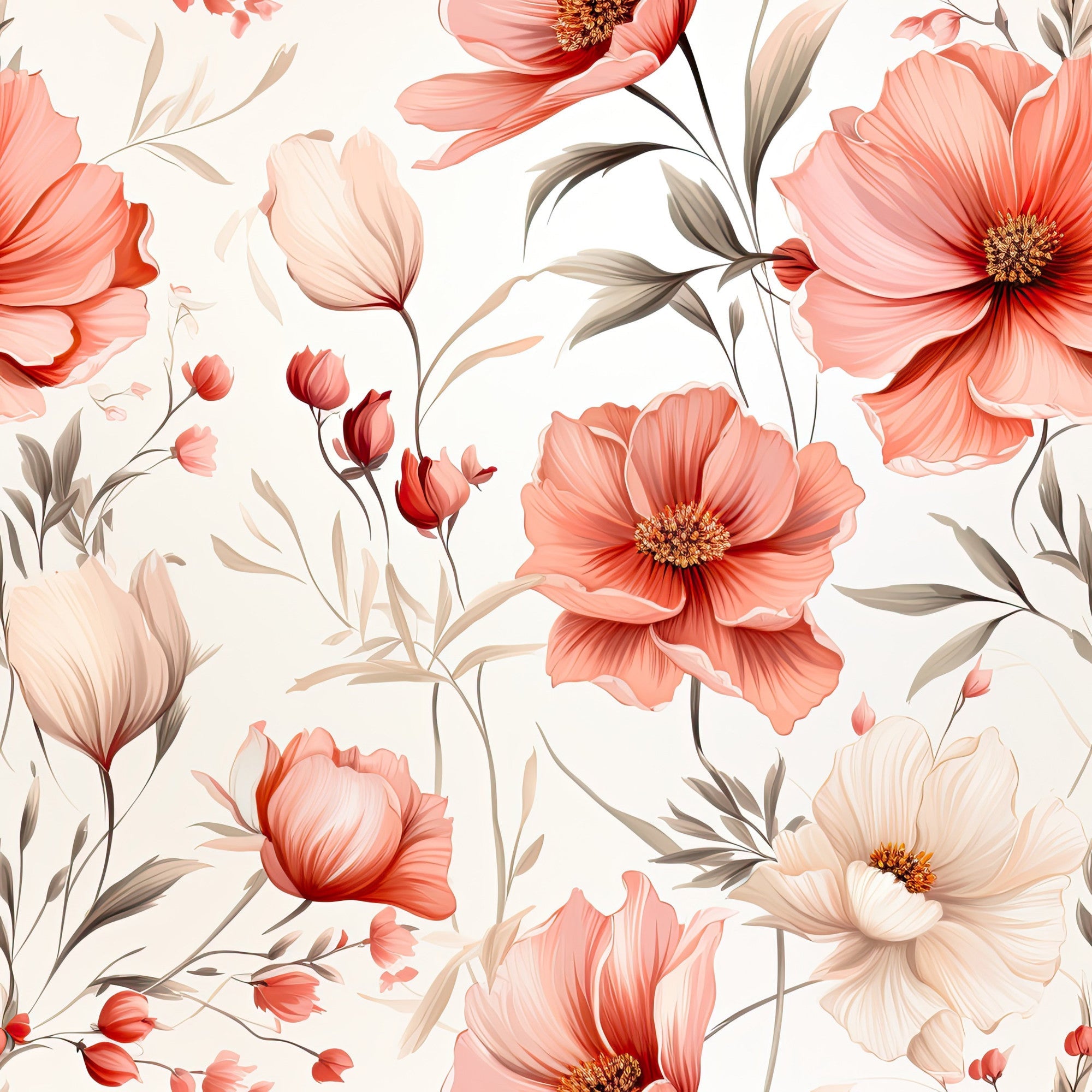 Sparse Flowers Pattern 10 Minky Fabric