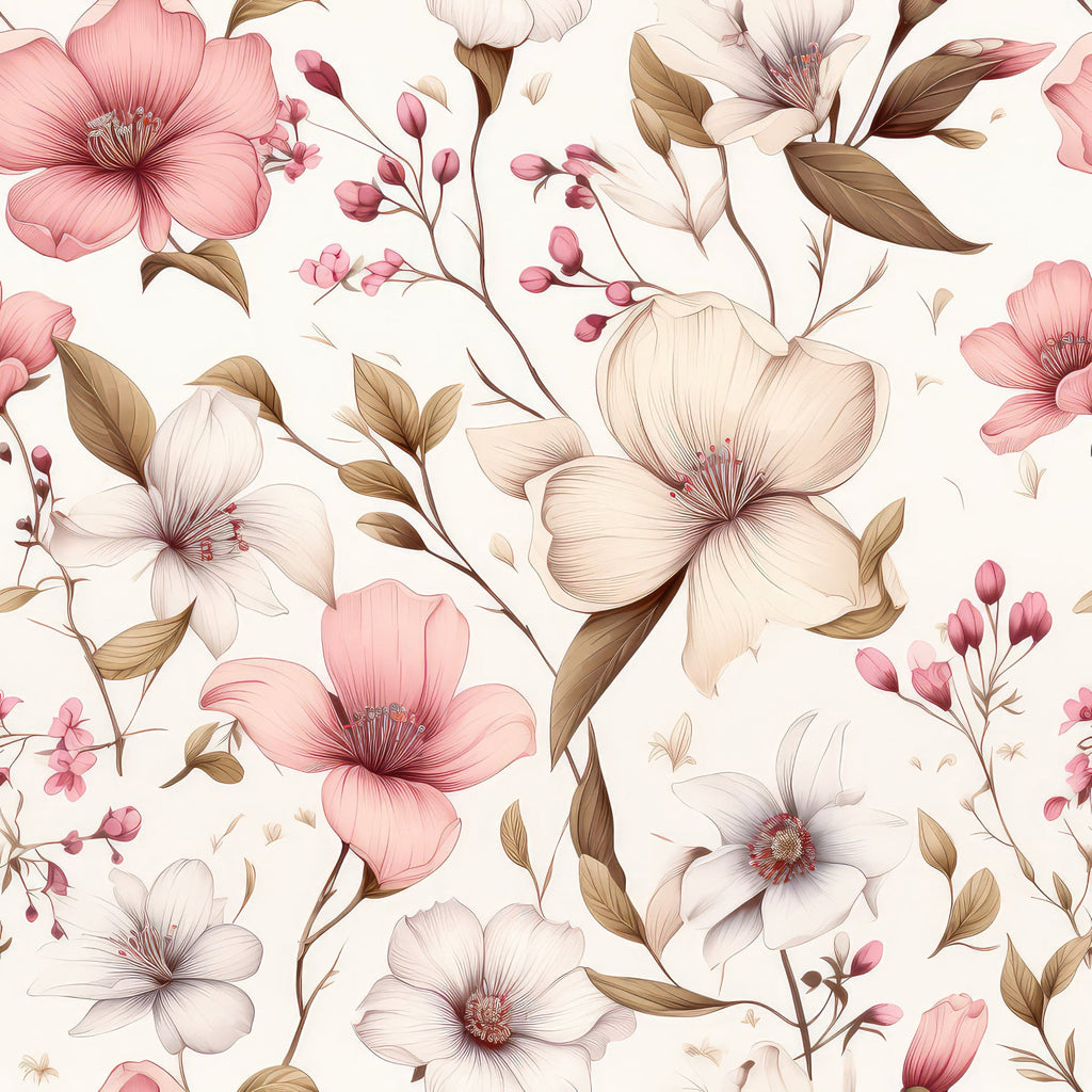 Sparse Flowers Pattern 1 Minky Fabric