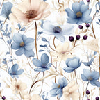 Sparse Flowers Pattern 3 Minky Fabric