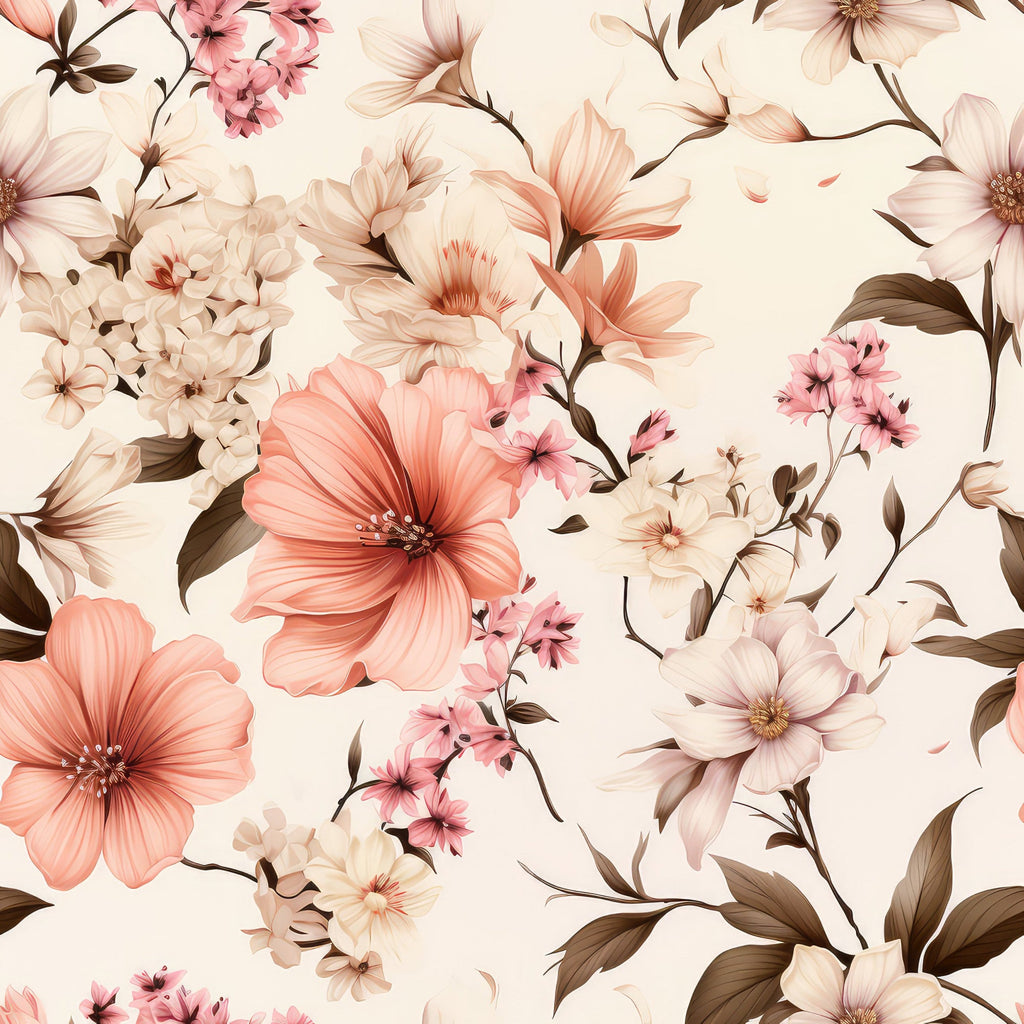 Sparse Flowers Pattern 4 Minky Fabric