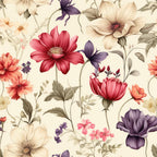 Sparse Flowers Pattern 6 Minky Fabric