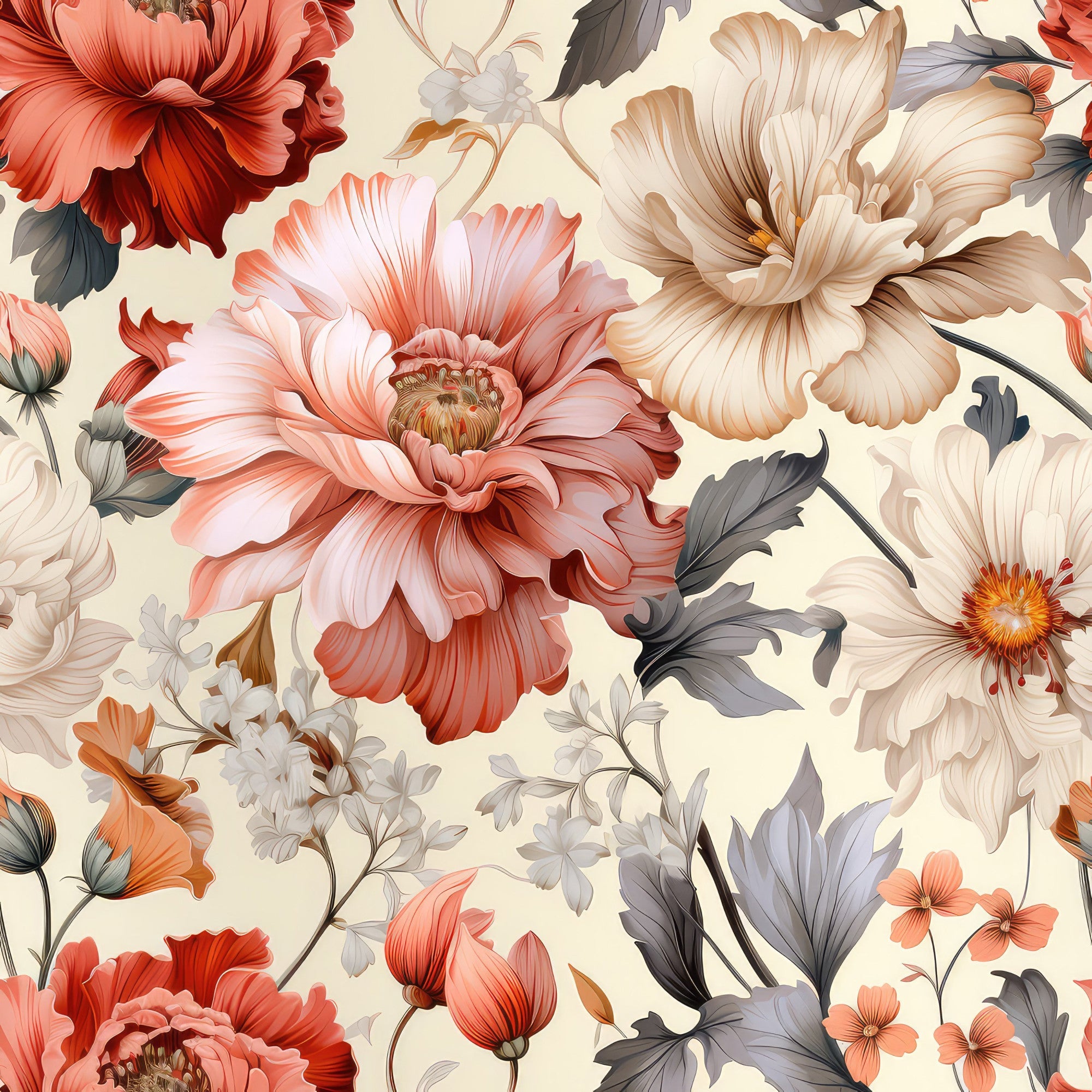 Sparse Flowers Pattern 7 Minky Fabric
