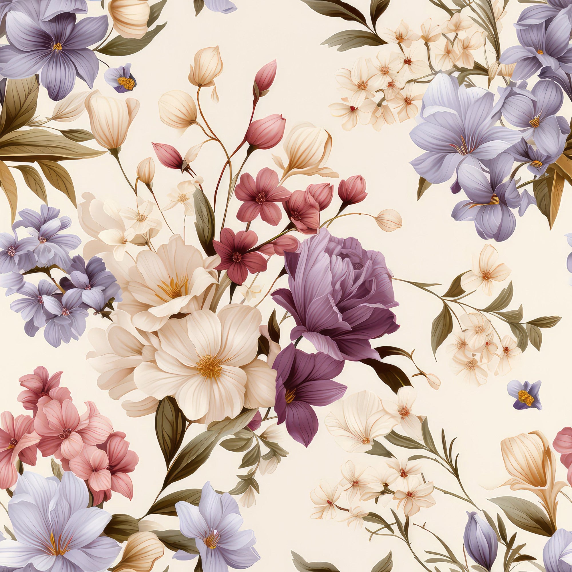 Sparse Flowers Pattern 8 Minky Fabric