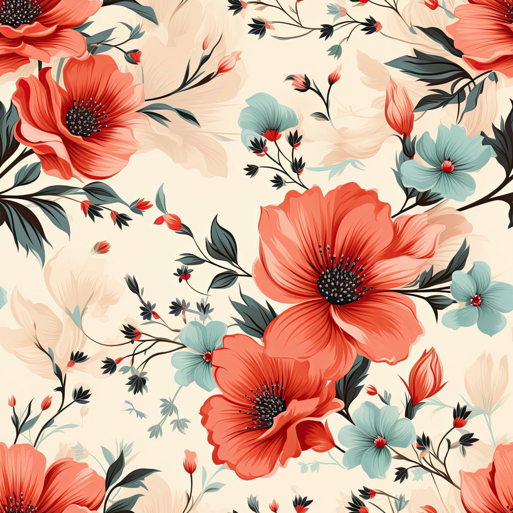 Sparse Flowers Pattern 9 Minky Fabric