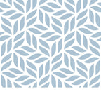 dusty blue, soft gray, leaf pattern, botanical motif, geometric leaves, repeating design, nature inspired, organic shapes, flowing pattern, contemporary style,, fabric panel, crafting material, sewing supplies, modern botanical, stylized foliage, monochromatic palette, elegant design, seamless repeat