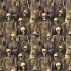 Pattern of skeletal figures with cloaks and scythes, arranged closely together.