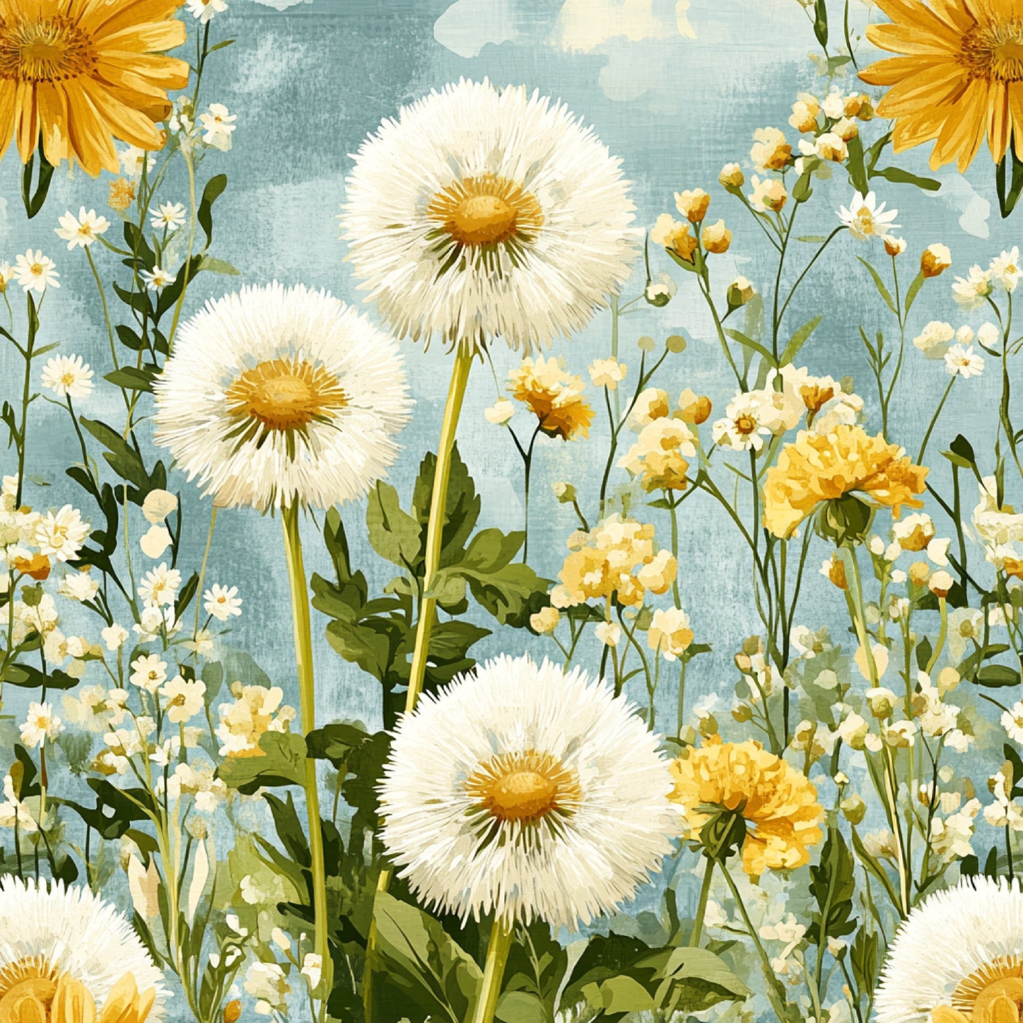 Spring Dandelions Pattern 27 Minky Fabric