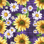 Gingham Daisies Pattern 1 Minky Fabric