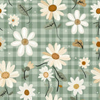 Gingham Daisies Pattern 10 Minky Fabric