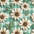 Gingham Daisies Pattern 11 Minky Fabric