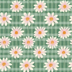 Gingham Daisies Pattern 18 Minky Fabric