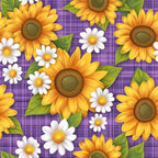 Gingham Daisies Pattern 19 Minky Fabric