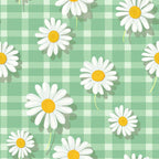 Gingham Daisies Pattern 4 Minky Fabric