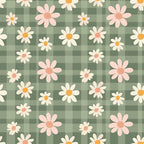 Gingham Daisies Pattern 7 Minky Fabric