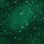 A textured background with various sizes of small green hearts scattered across a dark green surface.