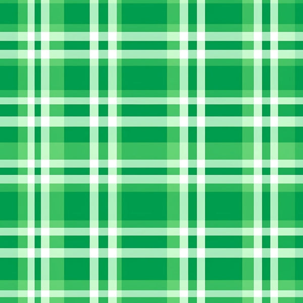 Green and white plaid pattern with intersecting horizontal and vertical lines.