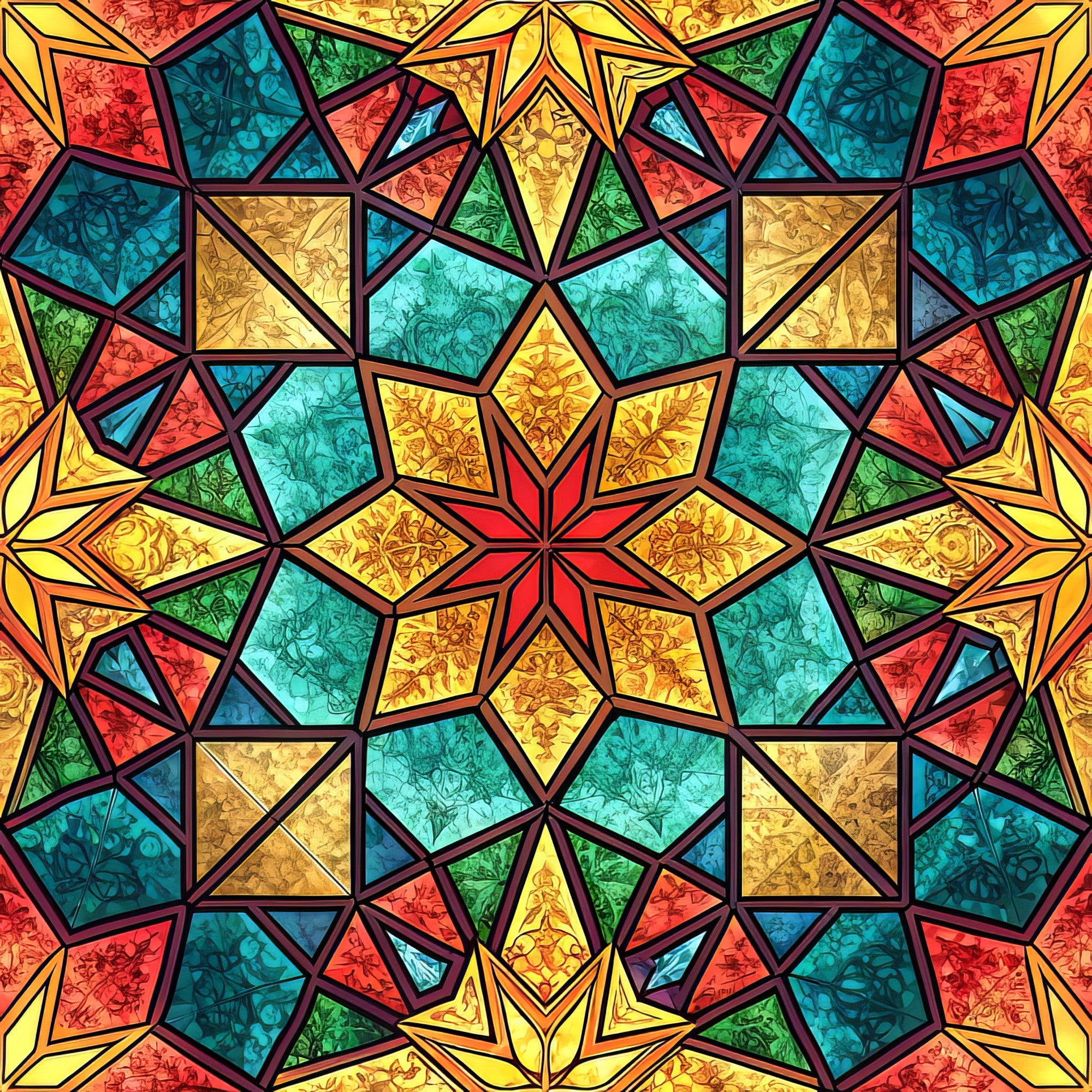 Jeweled Panes Pattern 1 Minky Fabric