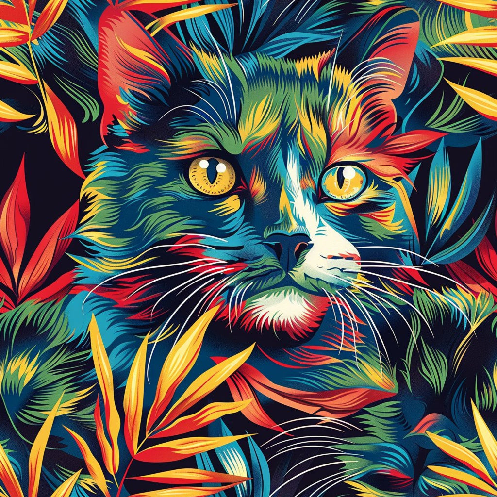 Stoner Cat Abstract Pattern 10 Minky Fabric