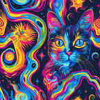Stoner Cat Abstract Pattern 12 Minky Fabric