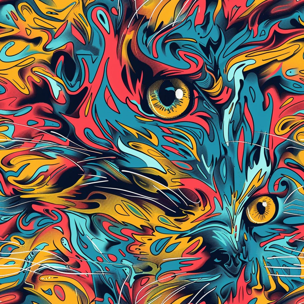 Stoner Cat Abstract Pattern 14 Minky Fabric